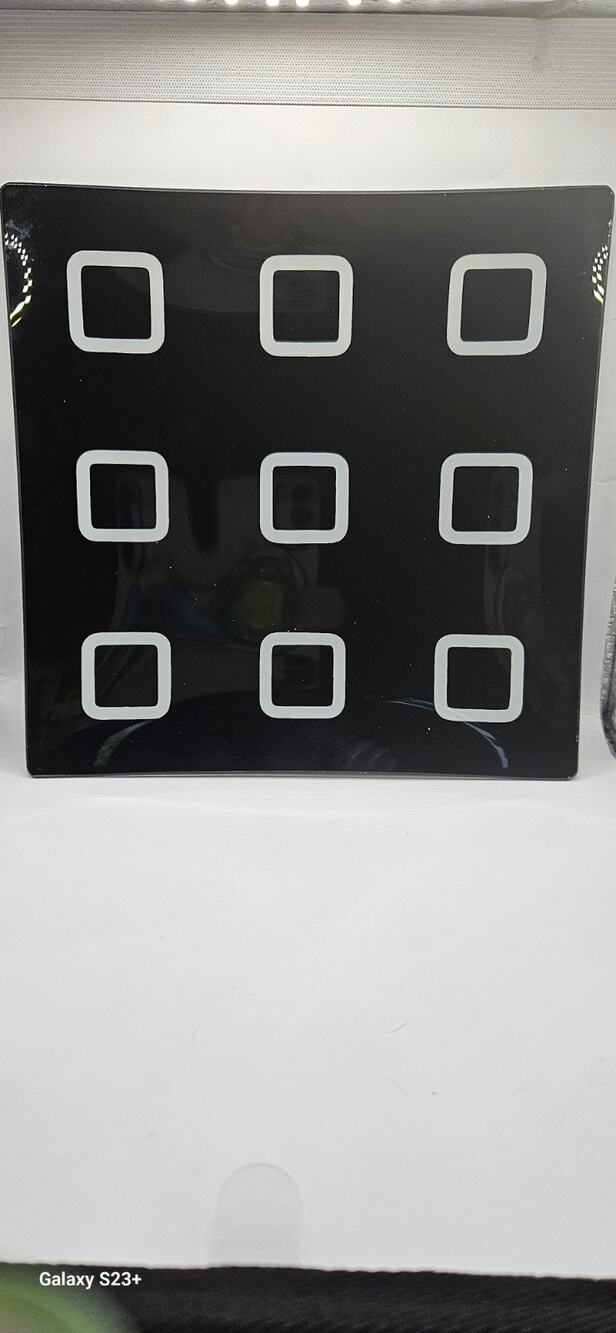 Black White Geometric Square Serving Platter Plate 8" Modern Contemporary